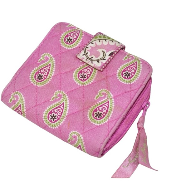 Vera Bradley BOGO FREE SALE Small Snap Wallet in Retired Bermuda Pink Pattern - Picture 7 of 9